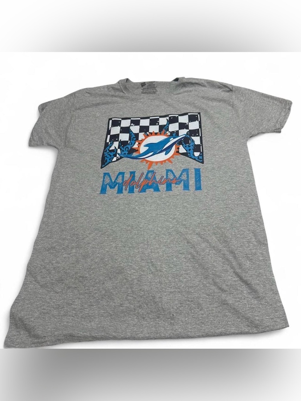 Hanes Gray Miami Dolphins Short Sleeve Tee